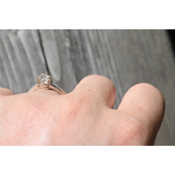 Rough Diamond Engagement Ring Wedding Classic Contemporary Quartz Sterli… - Picture 3 of 3